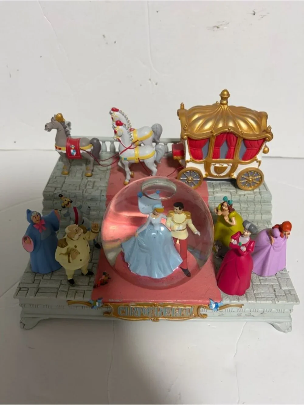 Disney Store Cinderella Royal Wedding Musical Snow Globe “So This Is Love” Works